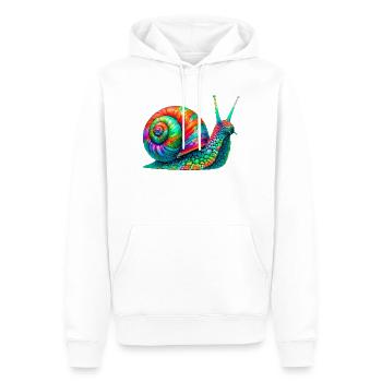 Escargot - Sweat à capuche Premium bio Homme - blanc - Devant - Nico (187cm)