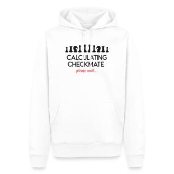 Schach - Schachmatt berechnen, bitte warten... - Männer Premium Bio Hoodie - Weiß - Vorne - Nico (187cm)