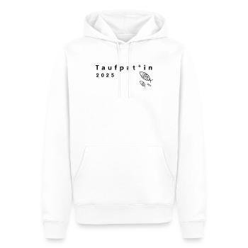 Godmother 2025 format paysage du parrain adapté au genre - Sweat à capuche Premium bio Homme - blanc - Devant - Nico (187cm)