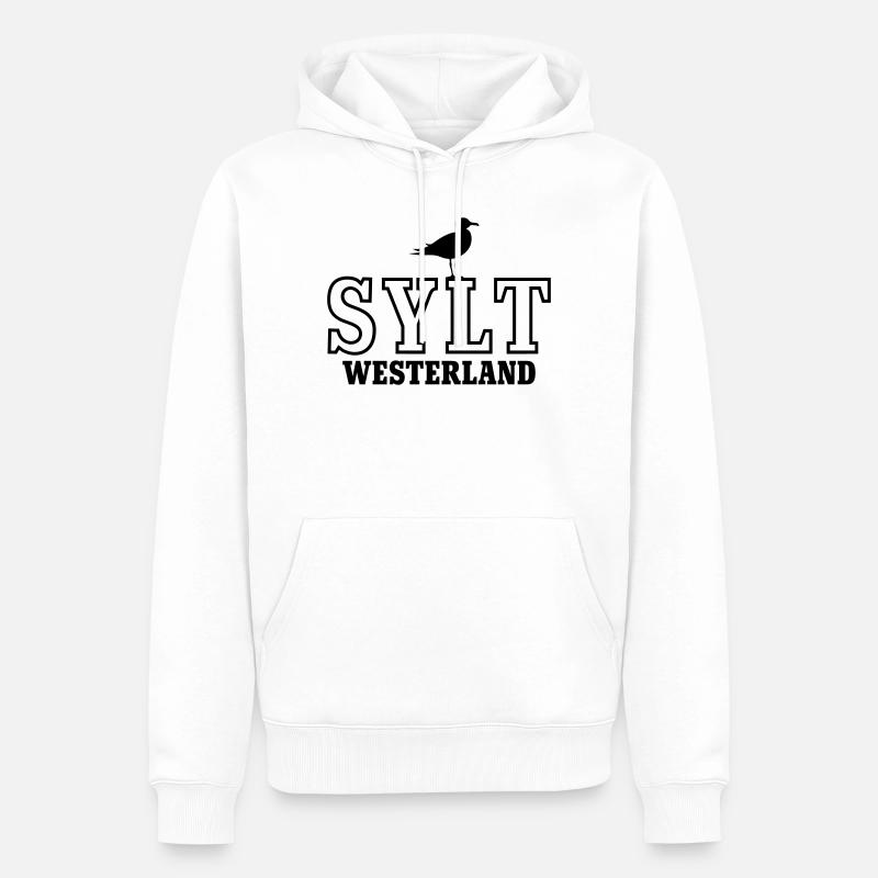 Sylt Westerland - Männer Premium Bio Hoodie - Weiß