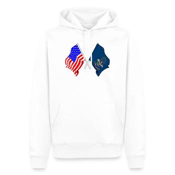 Flagge der USA und North Dakota gekreuzt - Männer Premium Bio Hoodie - Weiß - Vorne - Nico (187cm)