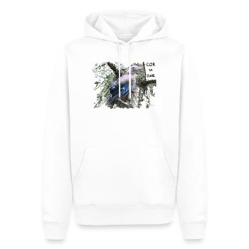 Corvidés geai - Sweat à capuche Premium bio Homme - blanc - Devant - Nico (187cm)