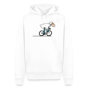 Rennrad Radfahren - Männer Premium Bio Hoodie - Weiß - Vorne - Nico (187cm)