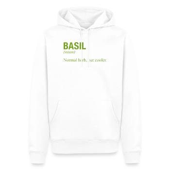 BASIL Basilikum - Männer Premium Bio Hoodie - Weiß - Vorne - Nico (187cm)