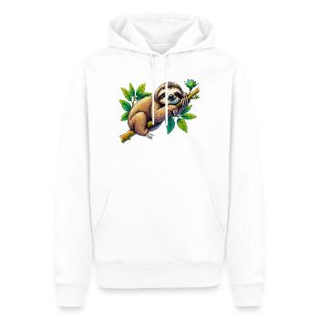Paresse - Sweat à capuche Premium bio Homme - blanc - Devant - Nico (187cm)