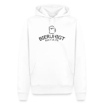Bieruhigt euch Leute - Männer Premium Bio Hoodie - Weiß - Vorne - Nico (187cm)
