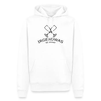 Irgendwas ist immer - Männer Premium Bio Hoodie - Weiß - Vorne - Nico (187cm)