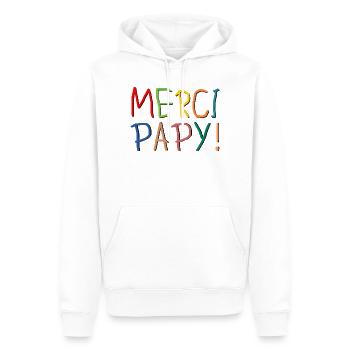 MERCI GRAND-PÈRE PAPY - Sweat à capuche Premium bio Homme - blanc - Devant - Nico (187cm)