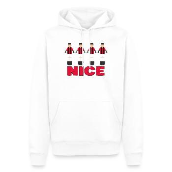 Nice - Men’s Premium Organic Hoodie - white - Front - Nico (187cm)