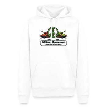 L’équipement militaire n’apporte pas la paix - Sweat à capuche Premium bio Homme - blanc - Devant - Nico (187cm)