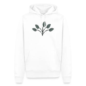 Belles feuilles - Sweat à capuche Premium bio Homme - blanc - Devant - Nico (187cm)