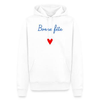 BONNE FÊTE. COEUR. BONNE FÊTE MAMAN. MAMAN - Sweat à capuche Premium bio Homme - blanc - Devant - Nico (187cm)
