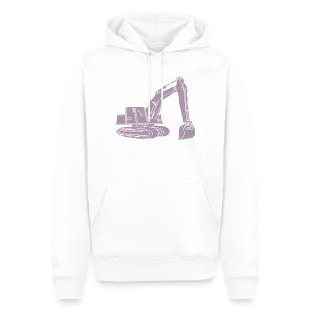 Excavator Silhouette Construction Equipment Operator Civil Engineering - Men’s Premium Organic Hoodie - white - Front - Nico (187cm)