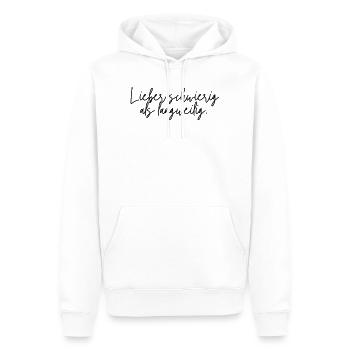 Lieber schwierig als langweilig - Männer Premium Bio Hoodie - Weiß - Vorne - Nico (187cm)