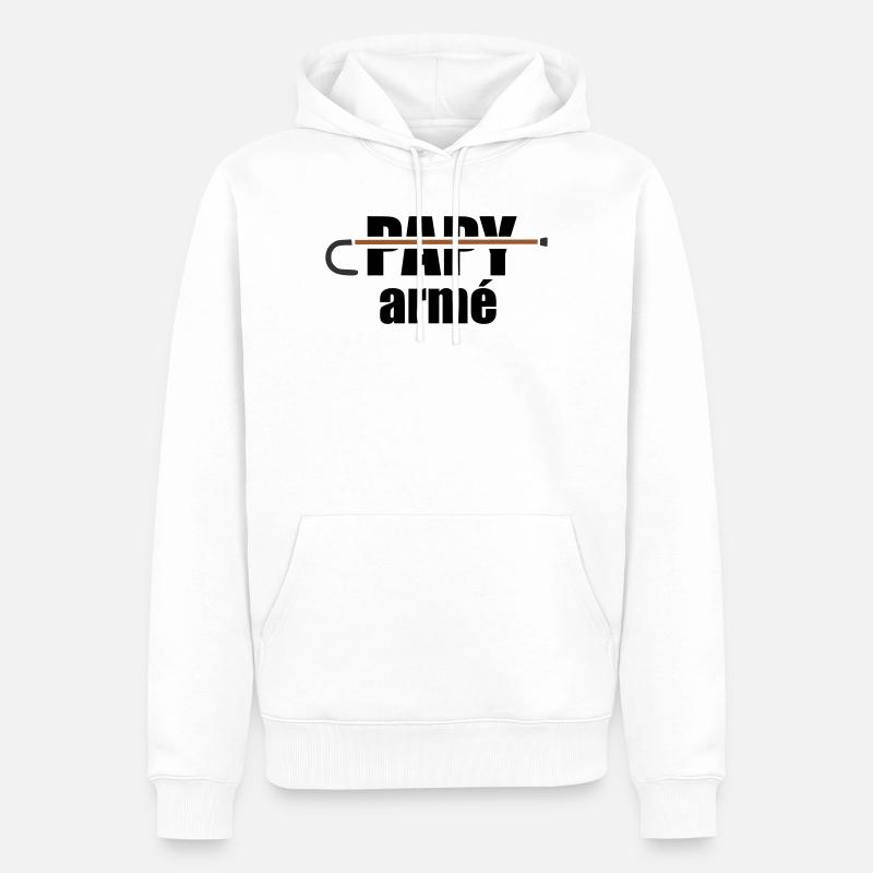 Bewaffneter Opa - Männer Premium Bio Hoodie - Weiß