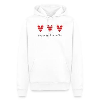 RETRAITE. RETRAITE. RETRAITEE. RETRAITE - Sweat à capuche Premium bio Homme - blanc - Devant - Nico (187cm)