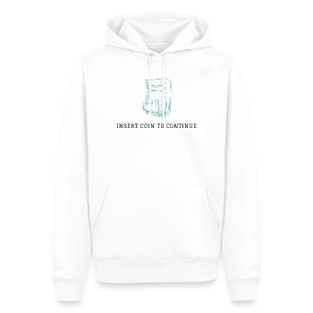 Insert Coin to Continue - Retro Arcade Vibes - Men’s Premium Organic Hoodie - white - Front - Nico (187cm)