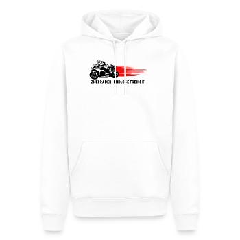 Zwei Räder, endlose Freiheit - Motorrad-Edition - Männer Premium Bio Hoodie - Weiß - Vorne - Nico (187cm)