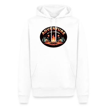 Abenteuer Lagerfeuer Retro Camping - Männer Premium Bio Hoodie - Weiß - Vorne - Nico (187cm)