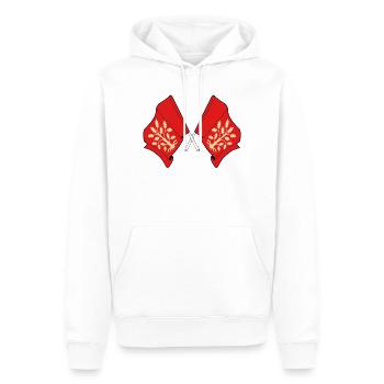 Gekreuzte Fahnen von Agder Symbolisches Design - Männer Premium Bio Hoodie - Weiß - Vorne - Nico (187cm)