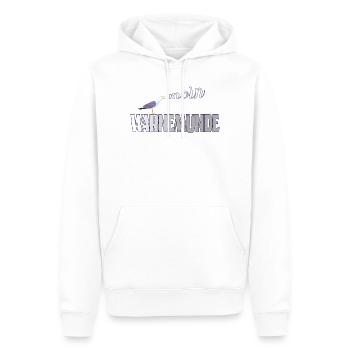 Warnemünde Möwe mit Moin Ostee - Männer Premium Bio Hoodie - Weiß - Vorne - Nico (187cm)