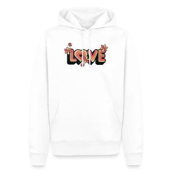 Retro Heart Love Design für Freizeitkleidung - Männer Premium Bio Hoodie - Weiß - Vorne - Nico (187cm)