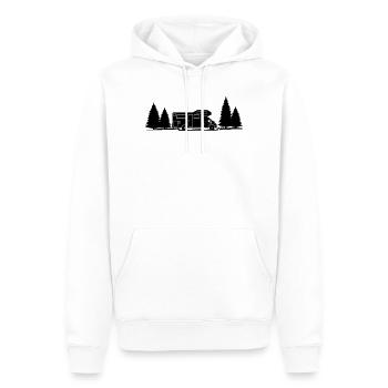 Campeur fantôme en forêt avec épicéa - Sweat à capuche Premium bio Homme - blanc - Devant - Nico (187cm)