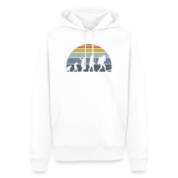 Evolution de la conception de la silhouette de l’humanité - Sweat à capuche Premium bio Homme - blanc - Devant - Nico (187cm)