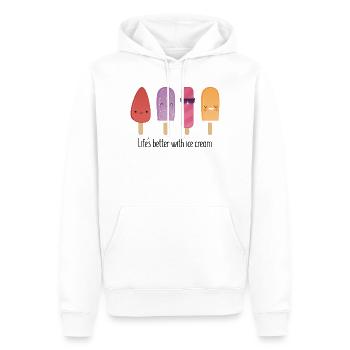 Lifes better with cream - Männer Premium Bio Hoodie - Weiß - Vorne - Nico (187cm)