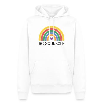 LGBTQ Pride Month - Sei du selbst - Männer Premium Bio Hoodie - Weiß - Vorne - Nico (187cm)