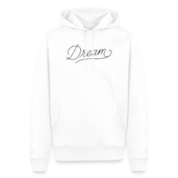 Dream - Männer Premium Bio Hoodie - Weiß - Vorne - Nico (187cm)