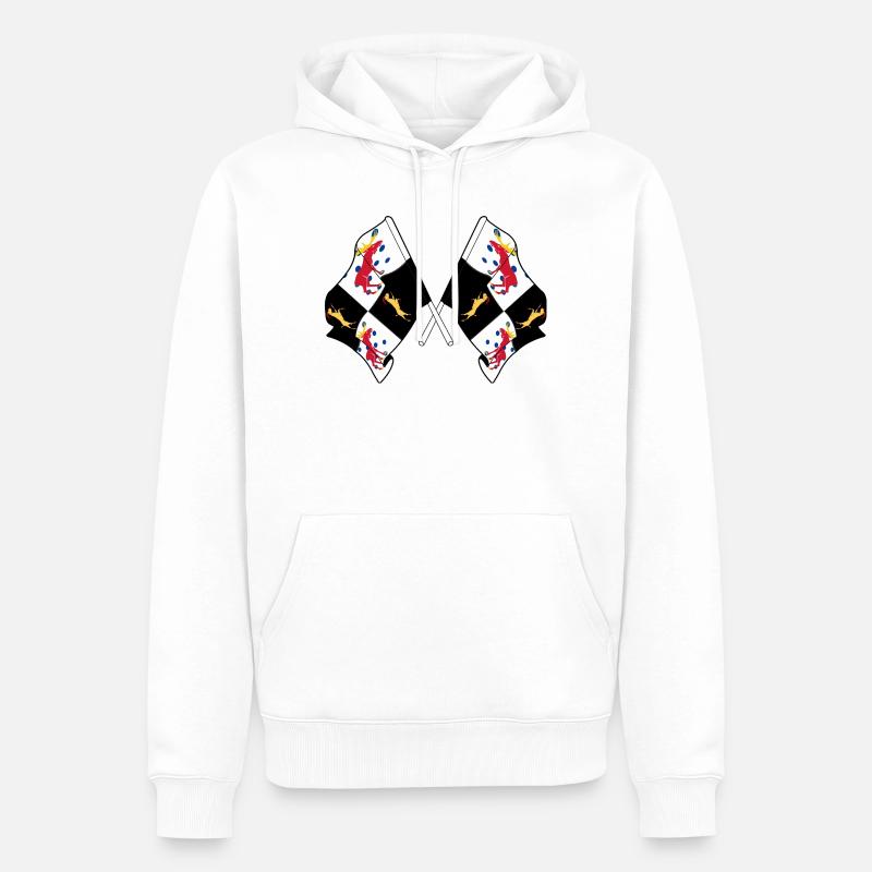 Gävleborg, Suède – Fierté croisée - Sweat à capuche Premium bio Homme - blanc