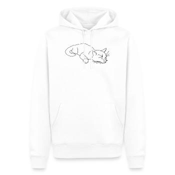 schlafende Katze Skizze - Männer Premium Bio Hoodie - Weiß - Vorne - Nico (187cm)