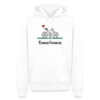 GELIEBTE. HERZ. MEISTER. VIELEN DANK. DANKE HERRIN. - Männer Premium Bio Hoodie - Weiß - Vorne - Nico (187cm)
