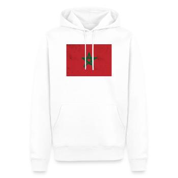 Drapeau du Maroc - Sweat à capuche Premium bio Homme - blanc - Devant - Nico (187cm)