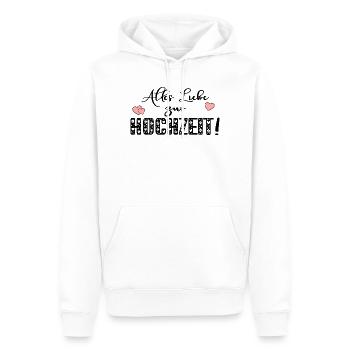 ALLES LIEBE ZUR HOCHZEIT - Männer Premium Bio Hoodie - Weiß - Vorne - Nico (187cm)