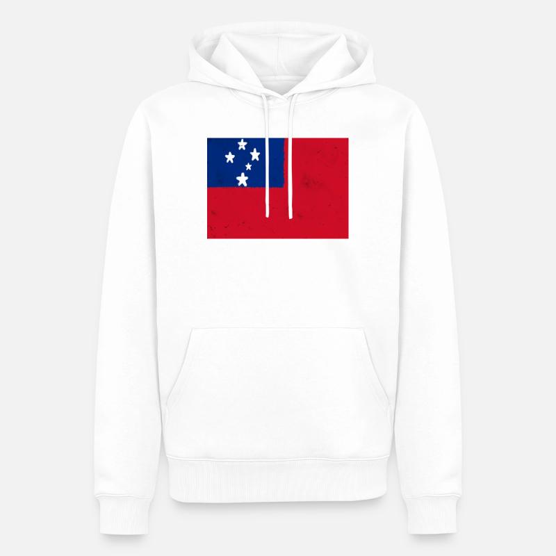 Drapeau des Samoa - Sweat à capuche Premium bio Homme - blanc