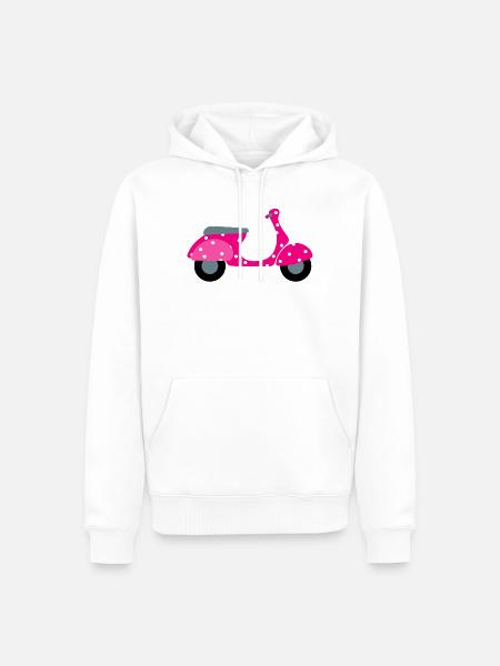 Roller Dots pink Punkte Muster Retro Vintage Fan - Männer Premium Bio Hoodie - Weiß