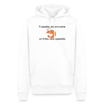Ohne Teig gebraten - Männer Premium Bio Hoodie - Weiß - Vorne - Nico (187cm)