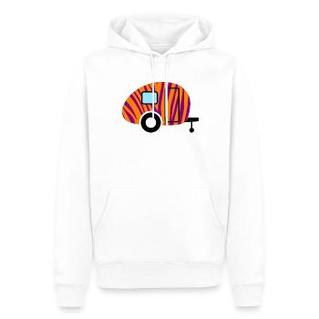 Caravan Caravan Zebra Wilderness Camping Retro Fan - Men’s Premium Organic Hoodie - white - Front - Nico (187cm)