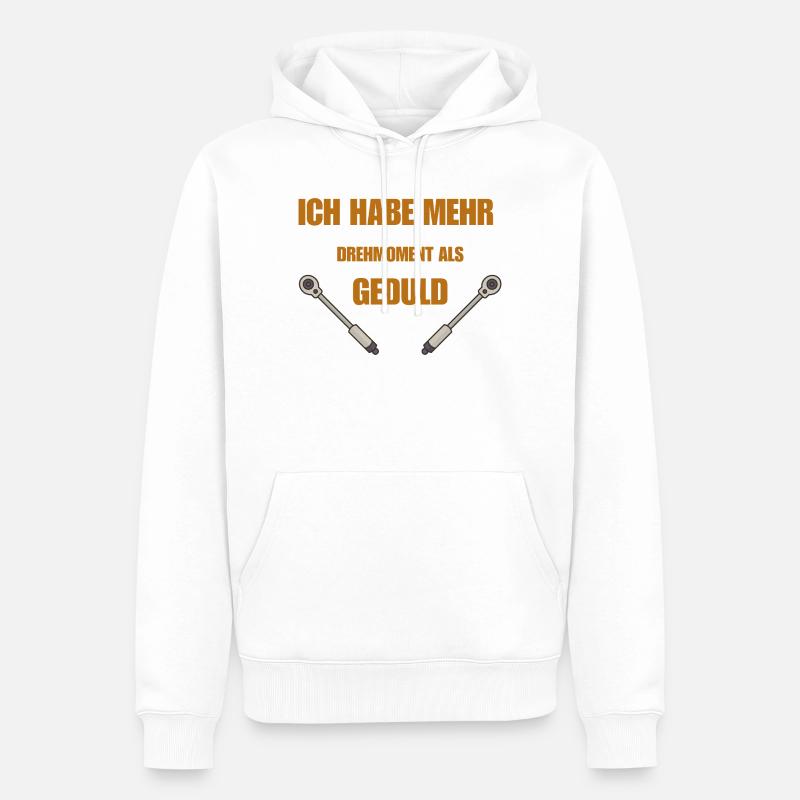 Drehmoment oder Geduld - Männer Premium Bio Hoodie - Weiß