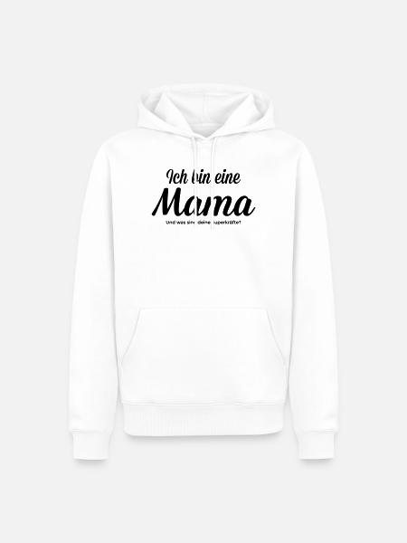 Mama mit Superkraft - Männer Premium Bio Hoodie - Weiß