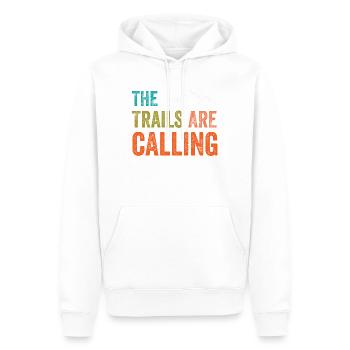 Die Spuren rufen - Männer Premium Bio Hoodie - Weiß - Vorne - Nico (187cm)