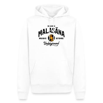 Madrid Malasaña Music Store Underground - Vintage - Sweat à capuche Premium bio Homme - blanc - Devant - Nico (187cm)