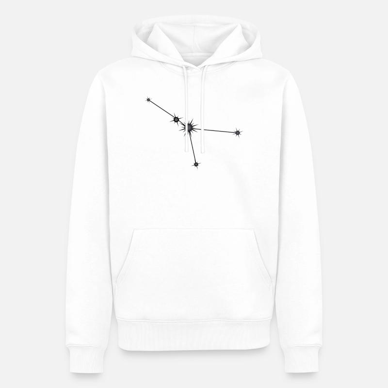 Krebs Stern Konstellation Sternzeichen Schwarz & Grau - Männer Premium Bio Hoodie - Weiß