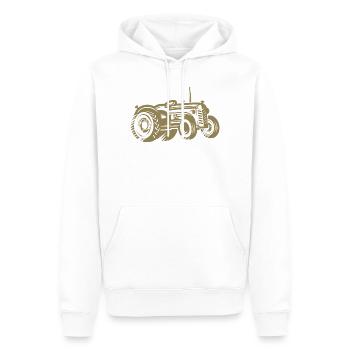 Silhouette de tracteur Agriculture agricole - Sweat à capuche Premium bio Homme - blanc - Devant - Nico (187cm)