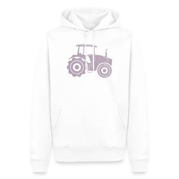Silhouette de tracteur Farmer Grunge Design - Sweat à capuche Premium bio Homme - blanc - Devant - Nico (187cm)