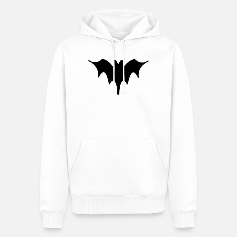 Fledermaus Halloween Kunst 3 - Männer Premium Bio Hoodie - Weiß