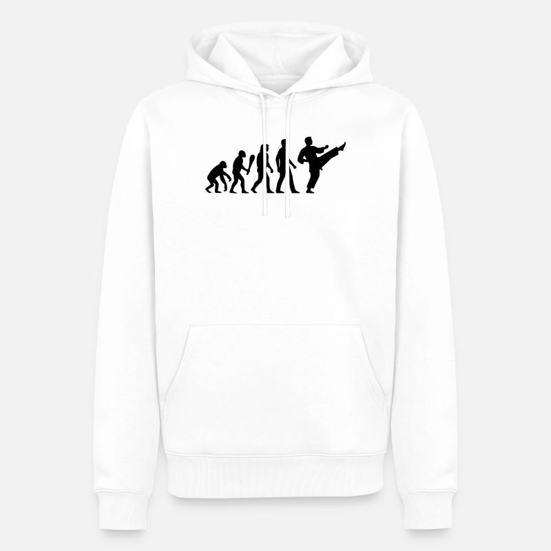 Karaté Évolution - Sweat à capuche Premium bio Homme - blanc