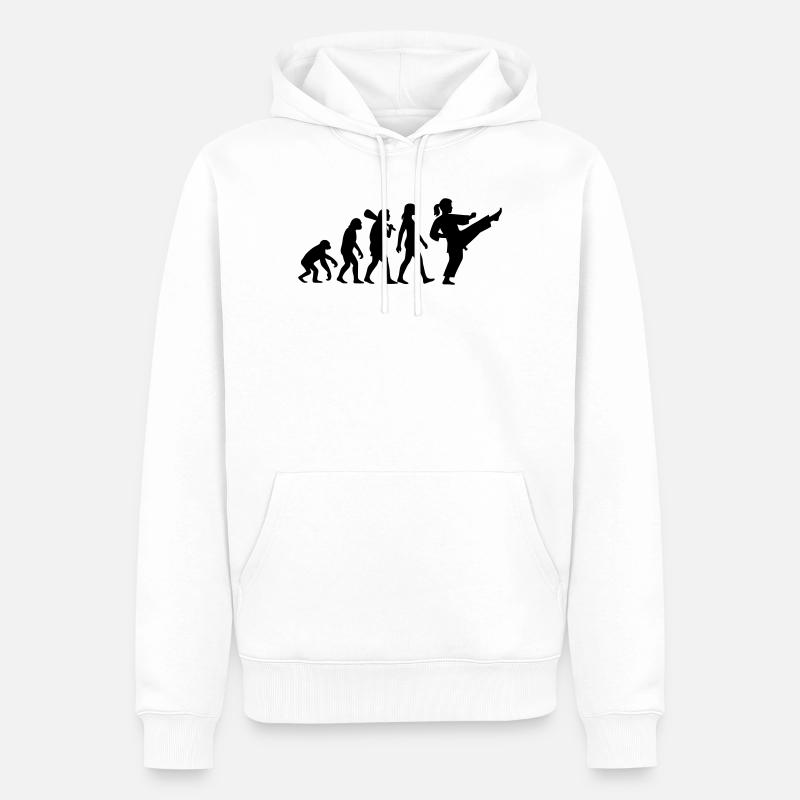 Karaté Évolution - Sweat à capuche Premium bio Homme - blanc